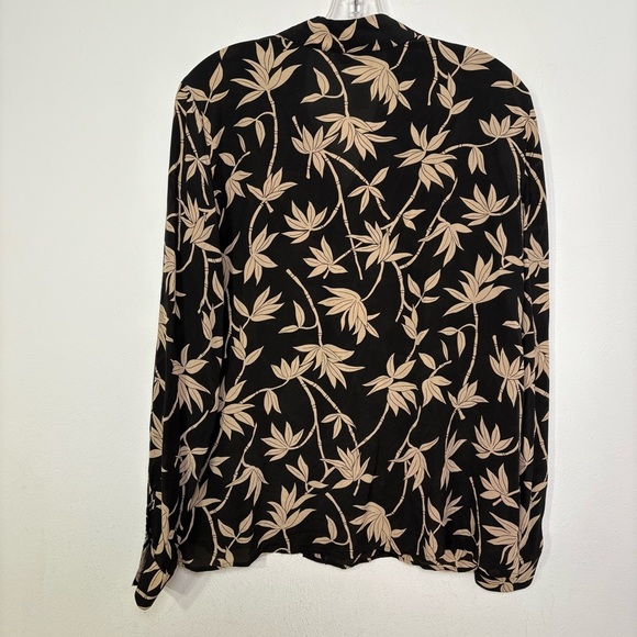 EVAN PICONE Vintage 100% Silk Bamboo Print Long Sleeve Blouse 12 M/L - Picture 6 of 14